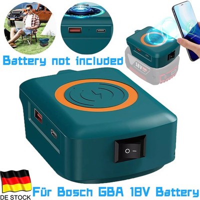 Typ C + USB Drahtlose Telefon Ladegerät Stromquelle Adapter Für Bosch GBA 18V