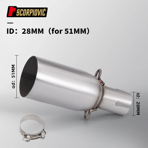 Motorcycle Modified Exhaust Pipe, for 28-45mm Adapter, 51mm Middle Link Pipe - Picture 16 of 23