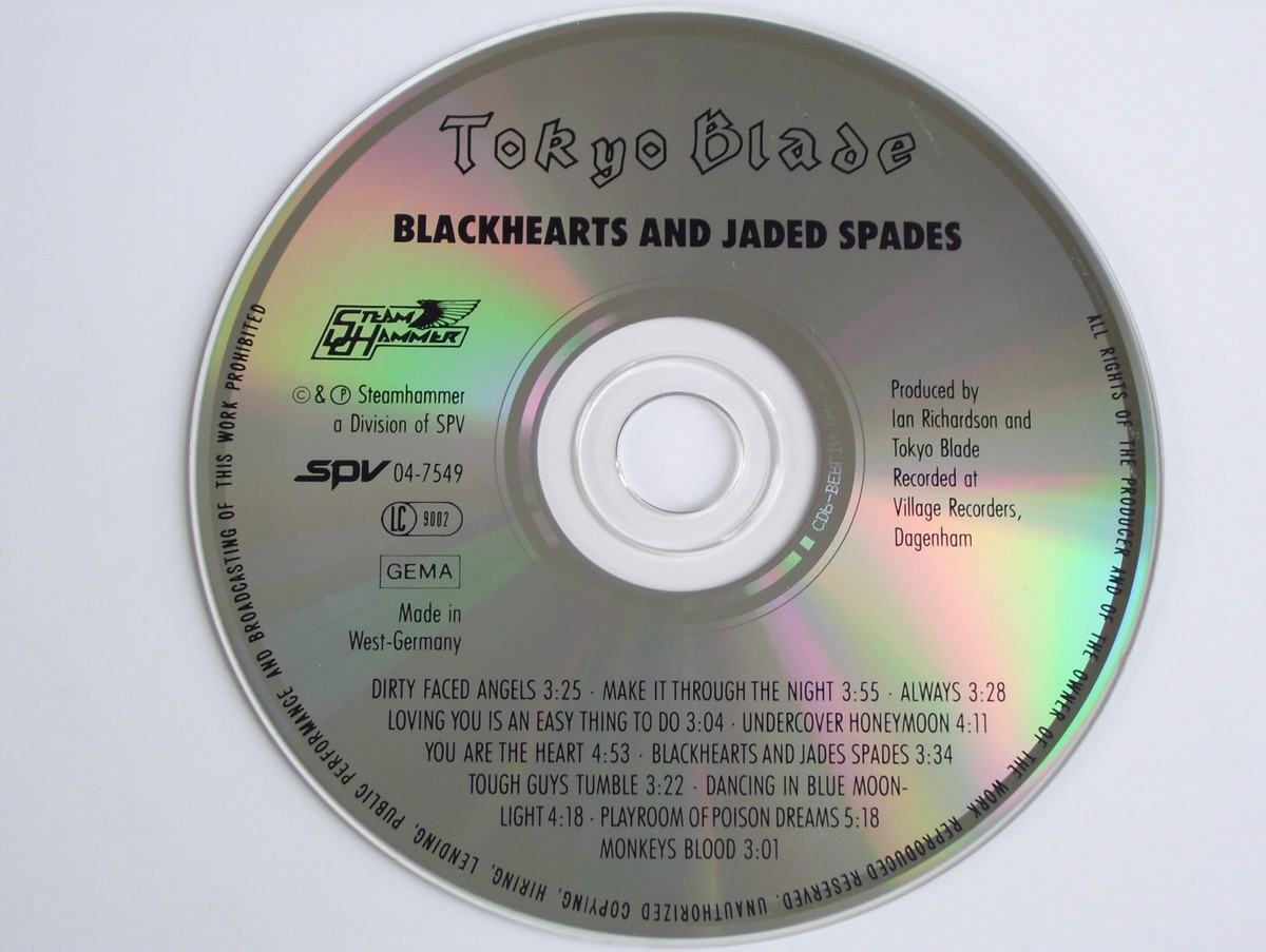 TOKYO BLADE Blackhearts & Jaded Spades CD 1985 MEGA RARE ORIG. SPV
