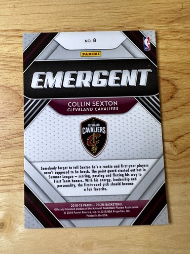2018-19 Panini Prizm - Emergent #8 Collin Sexton (RC) - Picture 2 of 2