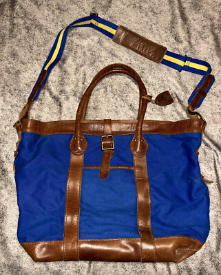 バッグ Polo Ralph Lauren Canvas Leather Bag Leather-Trim Canvas Large Shopper Tote