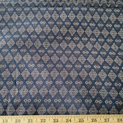 Navy Blue, White, Metallic Copper, Diamond Cotton Jacquard - Soft, So Light!