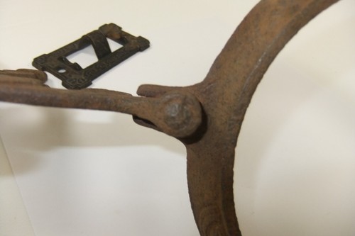 Vintage Gusseisen Wandleuchter Öl Petroleum Lampe Halter Ring und Halterung - Bild 15 von 17