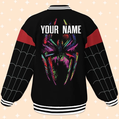 Custom Spiderman Miles Morales Fun Baseball Jacket, Baseball Outfit