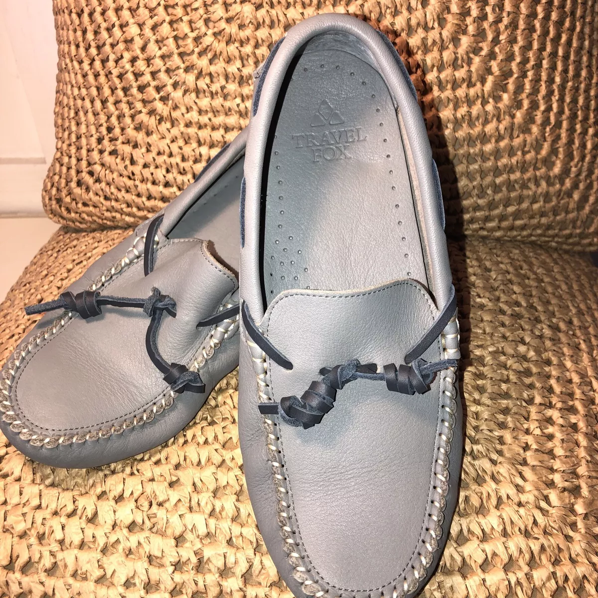 NEW Travel Fox grey driving loafer 38 moccasins soft Miami Napa