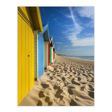 Bournemouth Beach Huts Photo Summer England Wall Art Poster Print