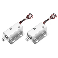 2 Pcs DC 12V 0.8A Electromagnetic Solenoid Lock Door Drawer Magnetic Lock