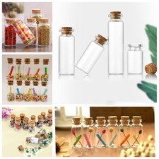 20PCS MINI GLASS WISH BOTTLES WITH CORK STOPPER VIALS TINY WISHING BOTTLES GIFTS
