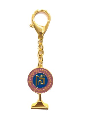 Feng Shui "Anti-Black Magic" Medallion Keychain - Scorpion Symbol & Mantra For Protection & Good Luck