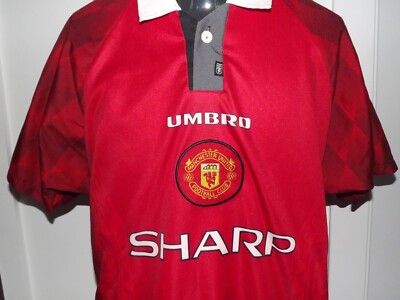 Vintage Rare 1996-98 Manchester United Home Umbro Red (L