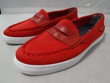 COLE HAAN W11815 Nantucket Penny Loafers Red Mesh Fabric Shoes Women's 6.5 B