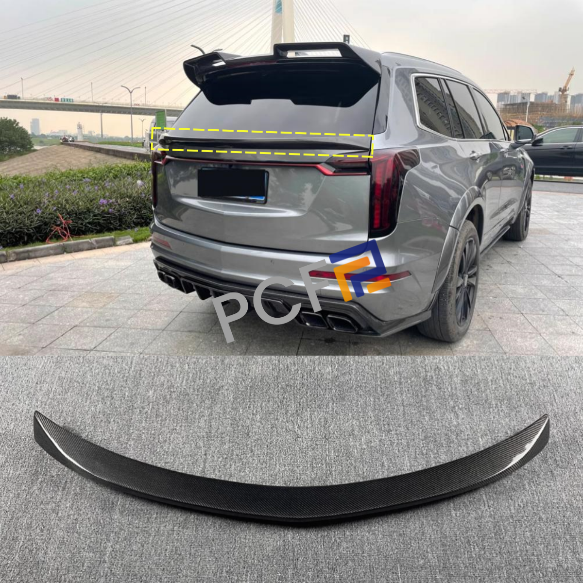 2020-2024 Cadillac XT6 Rear Trunk Real Carbon Fiber Spoiler Lip
