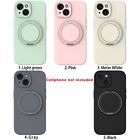 Premium Real Magnetic Silicone Phone Case with Stand f Apple iPhone 15 Cellphone