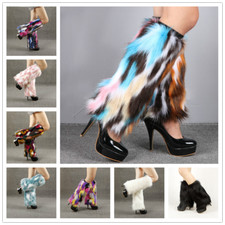 Women Faux Fur Shoes Boots Leg Cover Accessory Ankle Warm Ring Fluffy Winter New