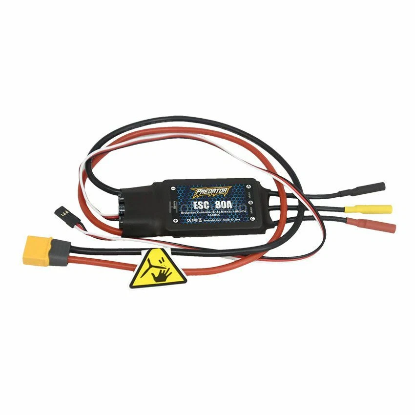 FMS part Brushless ESC 80A for YAK130 V2 Avanti V3 1700mm P51 F4U V3 70mm Viper - Image 2 of 4
