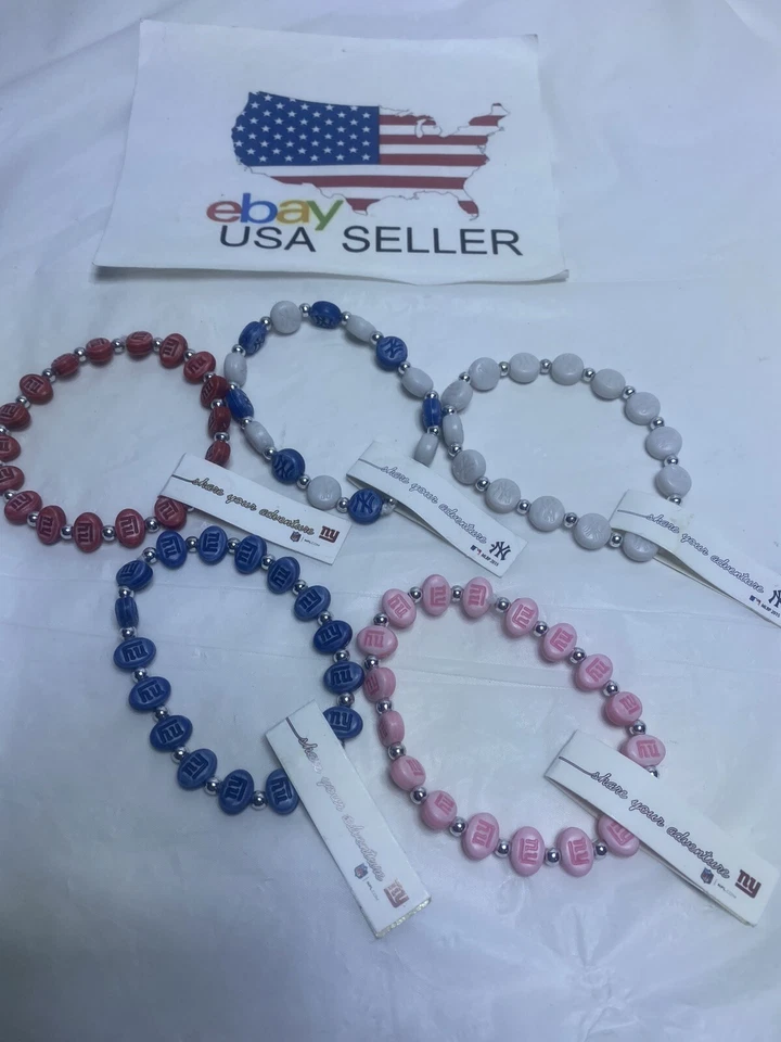 NUEVO YORK YANKEES & Giant Lote TRTLZ 5 PULSERAS Mezcla Colores Foto 2 de 4