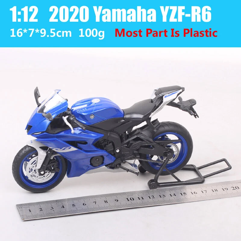 Yamaha YZF-R6 YZF R6 escala 1:12 Welly 2020 motocicleta modelo diecast bicicleta de juguete Foto 2 de 4