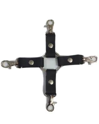 LONDON KNIGHTHOOD Genuine Leather Trigger Clip Hog Tie BDSM Bondage Fetish Clipper Connector