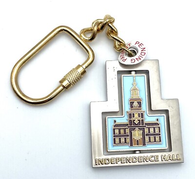 Independence Hall Philadelphia Spinner Keychain Vintage Collectible Souvenir