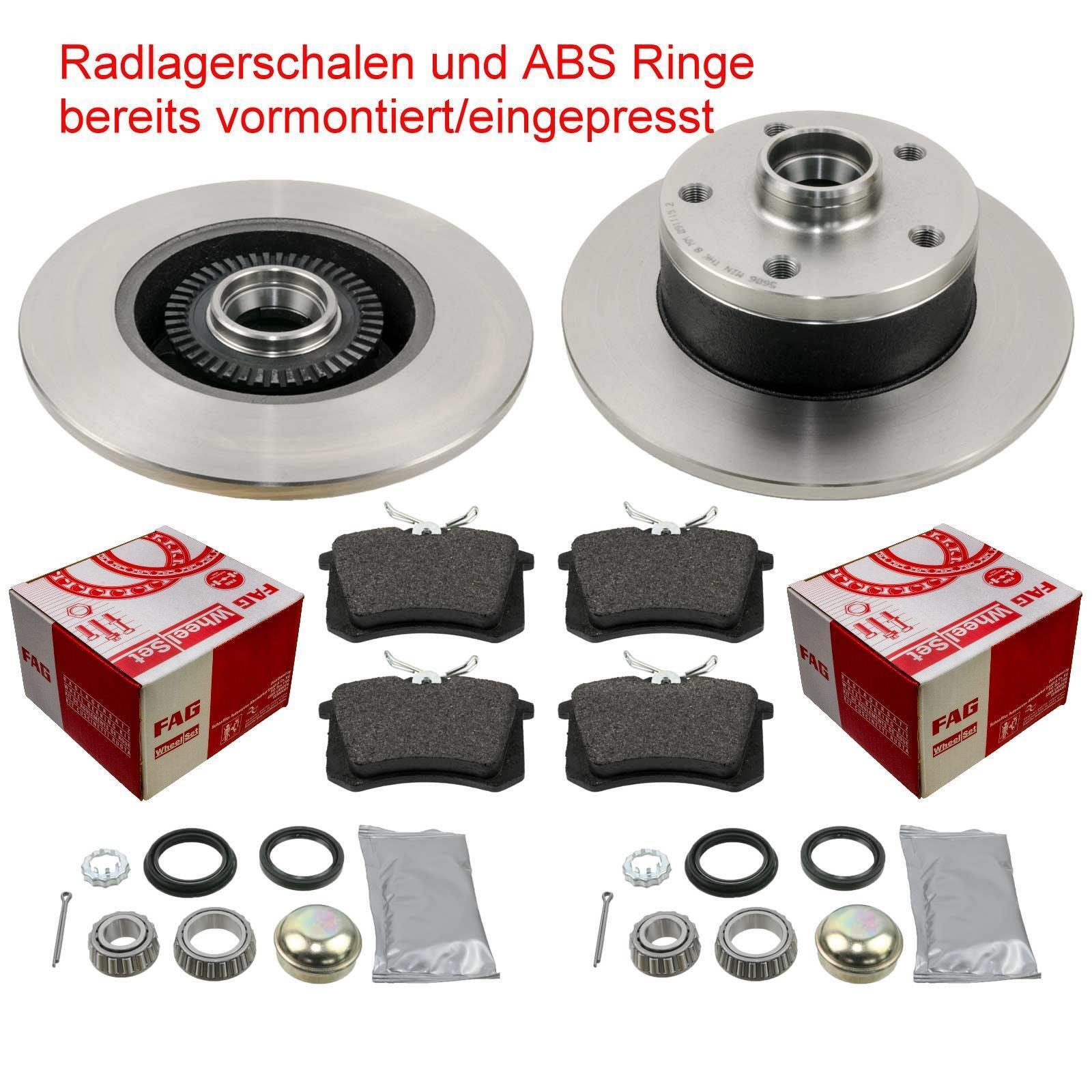 Audi A4 B5 Bremsscheiben Hinten Mit Radlager Wechseln Bremsen hinten für AUDI A4 8D B5 Bremsscheiben Beläge vormontiert ABS