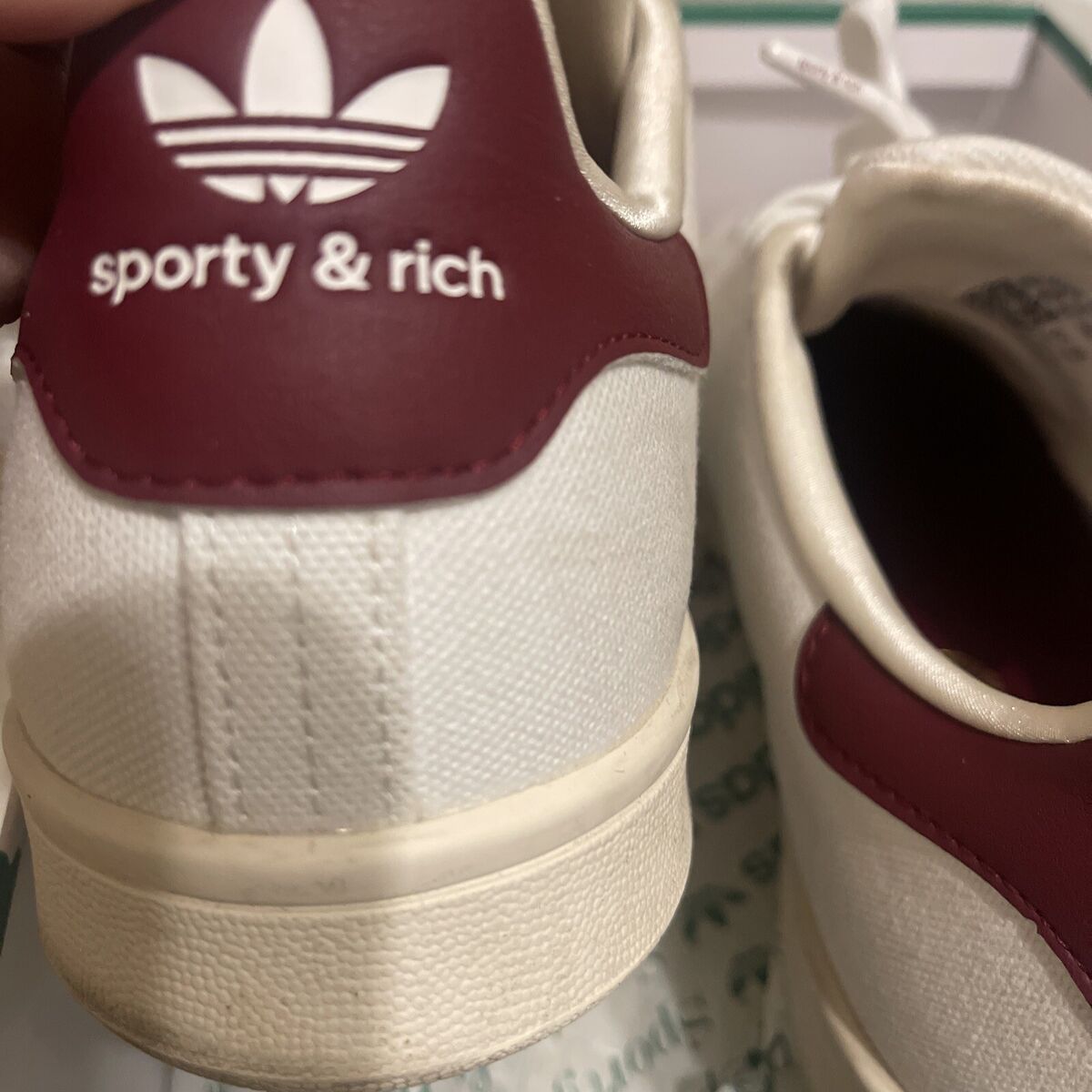 adidas x Sporty & Rich ☆ STAN SMITH White×Burgundy Mens Adidas x Sporty & Rich Stan Smith White Burgundy