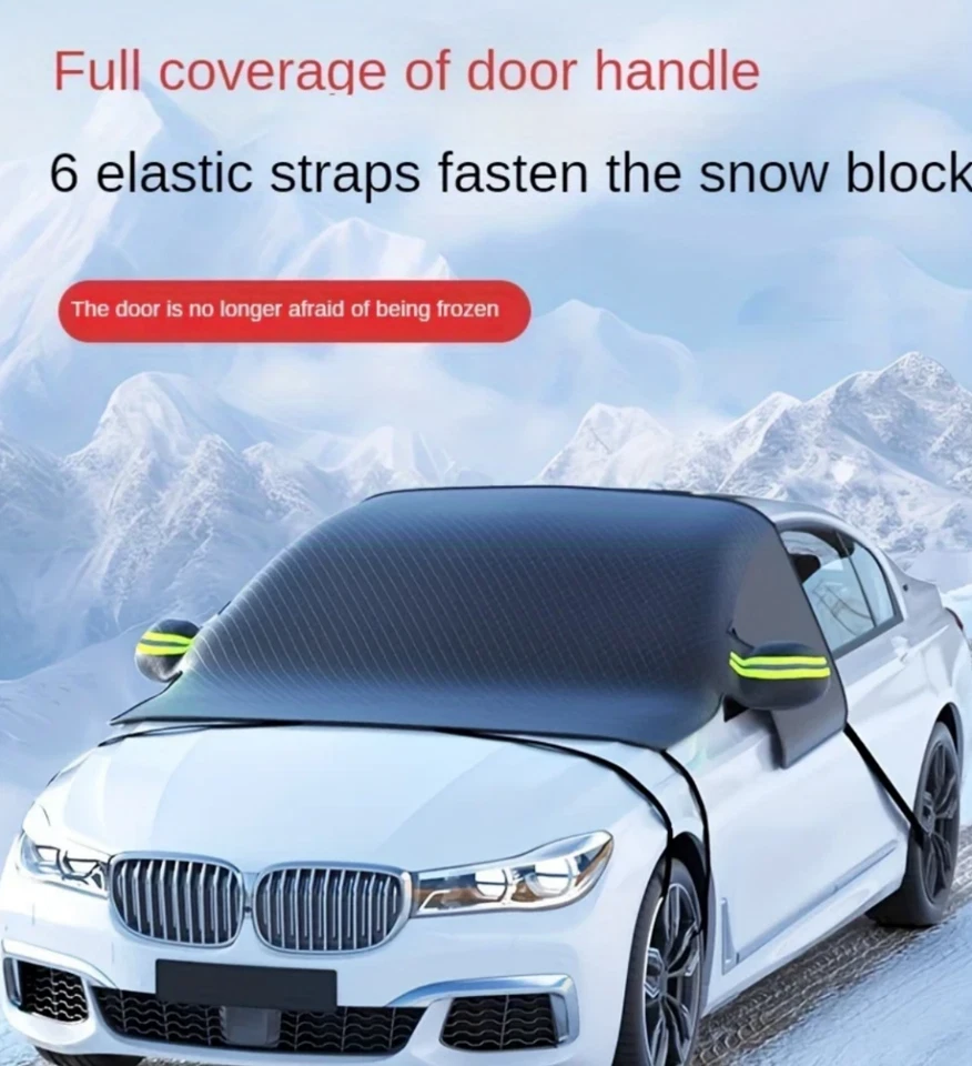 Protetor de para-brisa dianteiro capa de neve para carro inverno espessado protetor de neve - Imagem 3 de 4