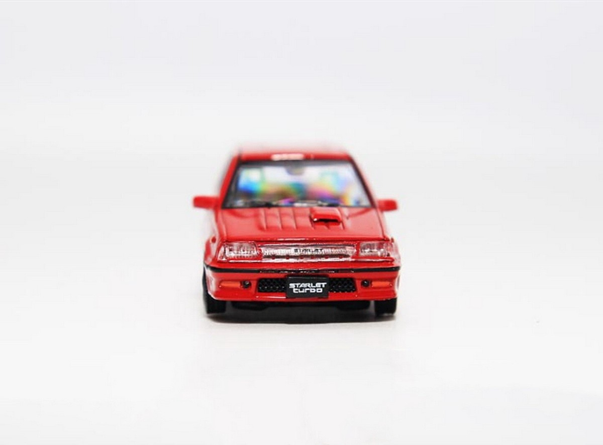 STARLET RCスケールモデル 1/64 Konami 1978 TOYOTA STARLET 1300S KP61 RED diecast car