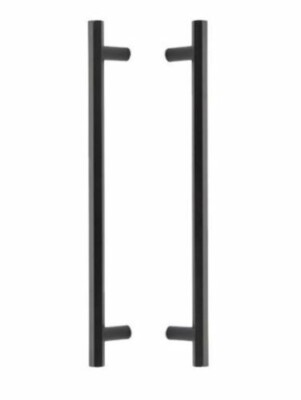 Emtek BTB87004US19 Flat Black 18'' Center-Center Back to Back Door Pull Set (2)