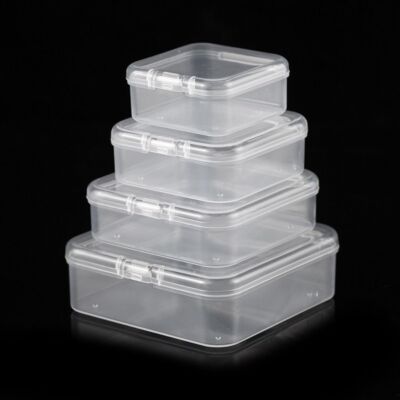 1/10x Mini Quadrat Aufbewahrungsbox Kunststoff Flip Cover Klein Etui PilleSchmuck Ohrringe