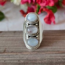 Rainbow Moonstone Ring,925 Sterling Silver,Handmade Ring,Gift,All Sizes 3 to 14