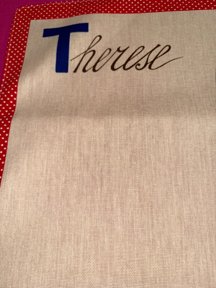 Torchon vintage prénom Thérèse  pur coton 69 cm x 49 cm - Photo 2/4