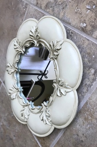 Espejo de pared vintage decorativo ornamentado resina acento victoriano casa de campo en mal estado 14" - Imagen 6 de 12