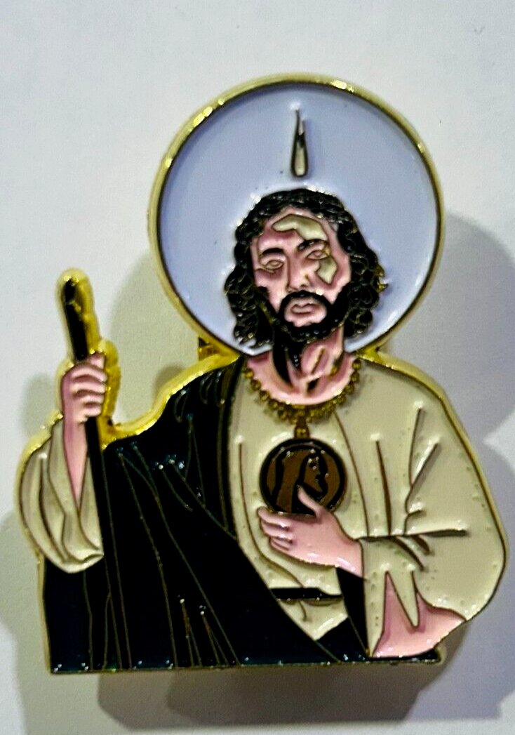 Religious Saint Hat Pin with Bible Verse Charm-image