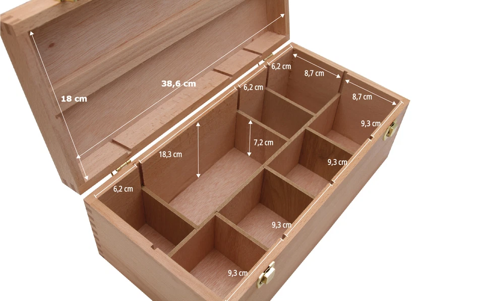 XL Utensil Case Volume 10L, Wooden Case Tool Colours Jewellery Sewing Kit - Image 4 of 4