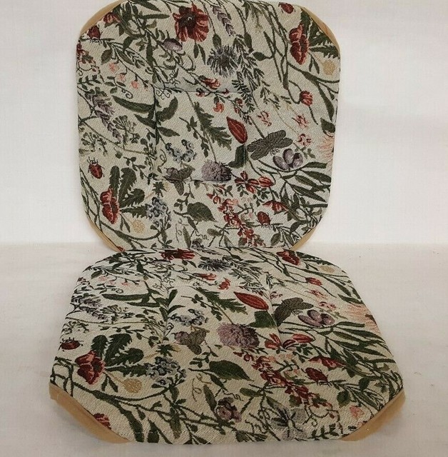 floral meadows tapestry chair pad set of 2 eBay