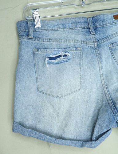 Articles of Society Jean Shorts Womens Size 27 Blue Denim Distressed Destroyed - Picture 5 of 6