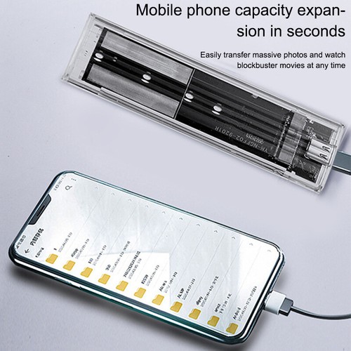 M.2 NVME PCIe NGFF SATA Protocol Case Clear 10Gbps External Hard Disk Box Case - Photo 8/14