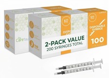 Care Touch 1cc Syringe Luer Slip 200 Total (2x100) Sterile No Needle