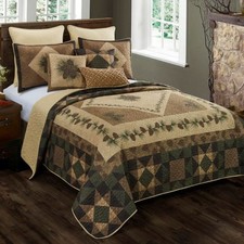 ANTIQUE PINE RUSTIC LODGE CABIN ULTRA COMFORT PRINTED QUILTED COLLECTION