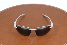 Maui Jim Ho okipa Silver Rectangle Polarized Sunglasses 63-15-140