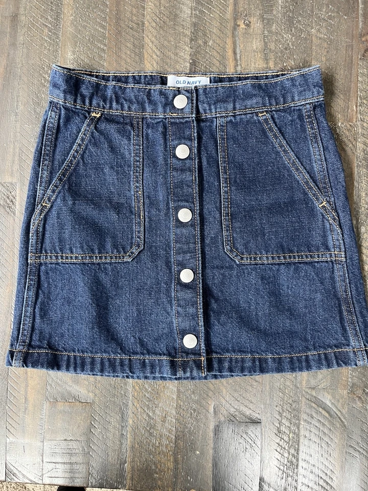 Old Navy纽扣前牛仔裙大号 (10-12) - 批量 2 条裙  — 第 2/4 张图片