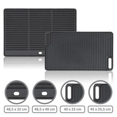 Gusseisen Grillplatte Wendeplatte Universal Grillpfanne Burgerplatte BBQ-Toro