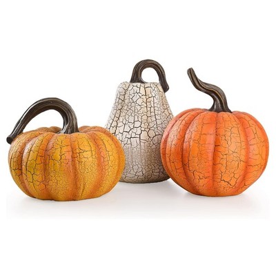 Valery Madelyn Fall Decorations for Home, Fall Pumpkin Decor, Resin Cracked P...