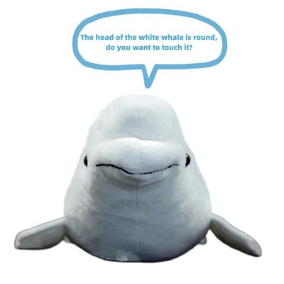 Lifelike Beluga Whale Plush Toy 16''