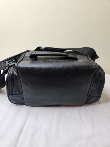 Ambico Large Leather Camera/Camcoder Bag with Shoulder Strap Zippers Work - Picture 4 of 12