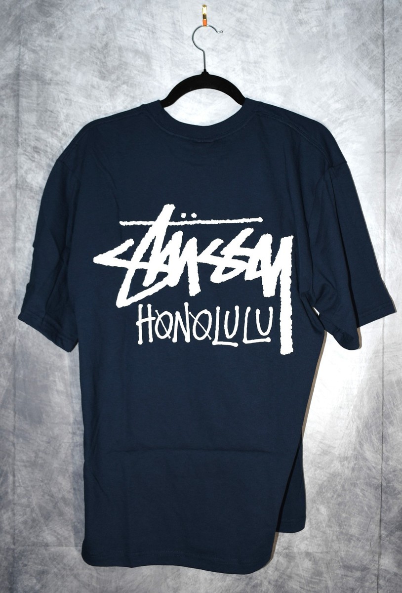 Stussy Honolulu Chapter t-shirt NWT size Large Navy Stussy Hawaii
