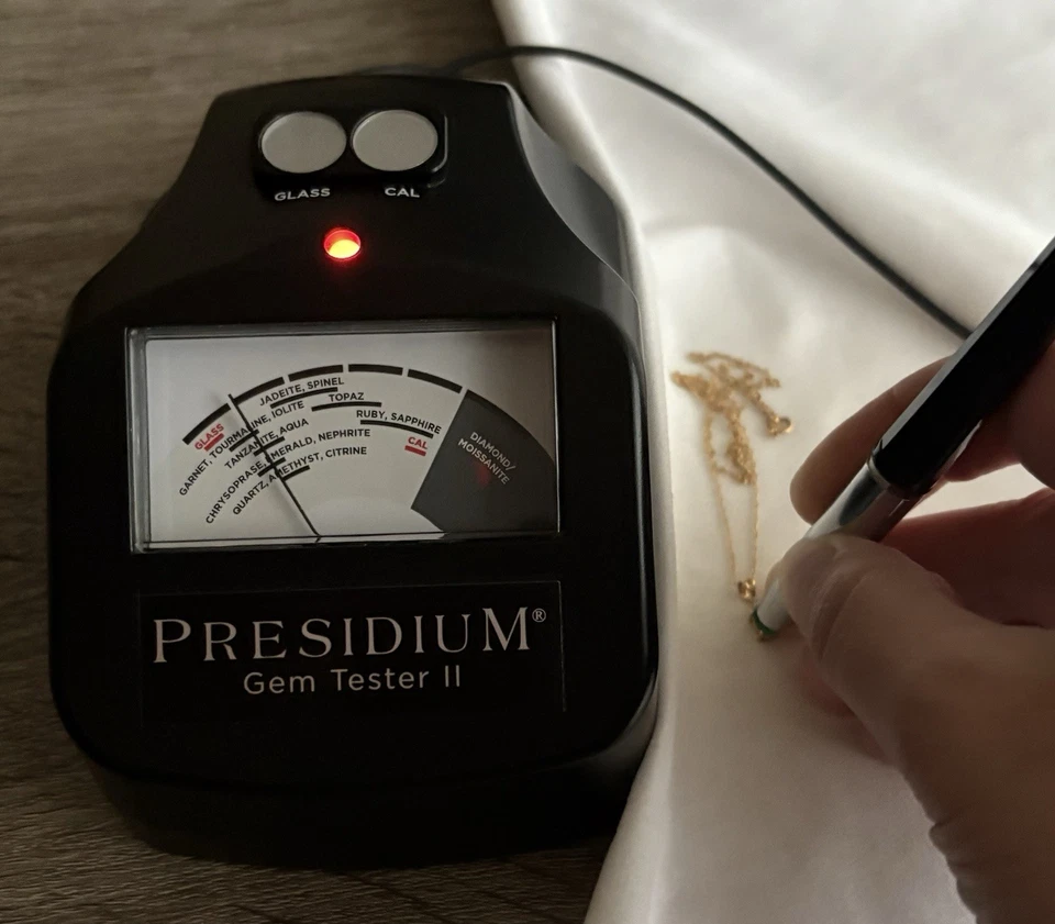 复古 14k 黄金翡翠和钻石吊坠绳链 18 英寸项链女士 — 第 2/4 张图片