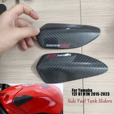 For Yamaha YZF R1 R1M 2015-2023 Carbon Fiber Side Fuel Tank Sliders Protectors