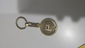 Cancun Mexico Spinning Keychain P Initial Key Ring