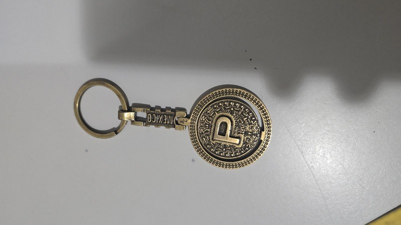 Cancun Mexico Spinning Keychain P Initial Key Ring